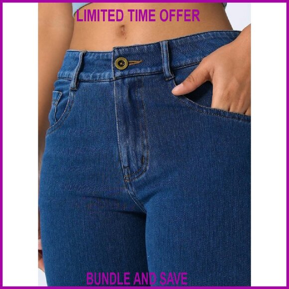 High Waisted Bootcut Jeans, Soft Stretch Fabric, Straight Leg Fit - Picture 8 of 8